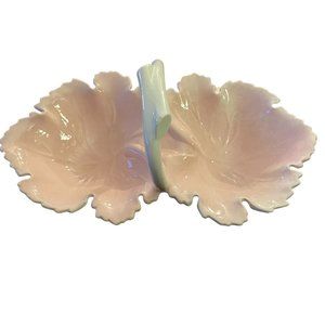 🥳 5/$35!! 🥳 VTG Pink Grape Leaf Ceramic Dish